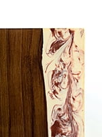 Marble Toned Teak Coasters