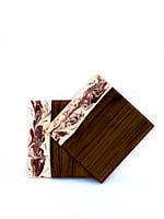 Marble Toned Teak Coasters