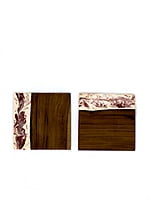 Marble Toned Teak Coasters